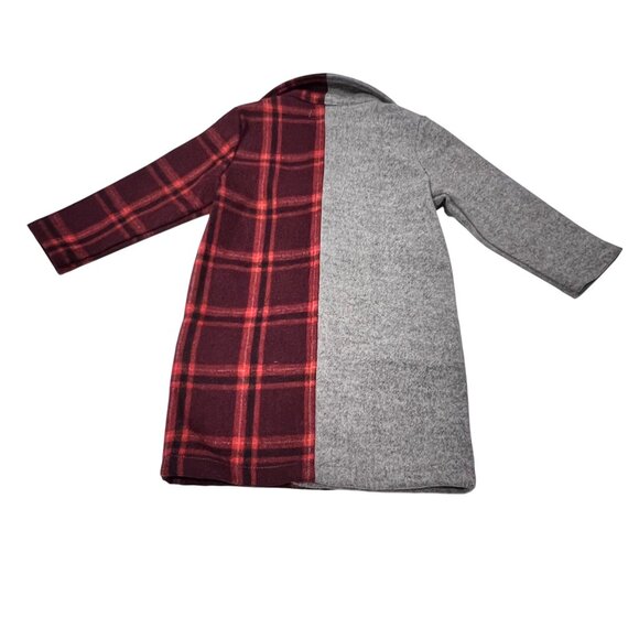 Haus of JR Kids Split Plaid Coat, Gray Red, 2T - Picture 9 of 10